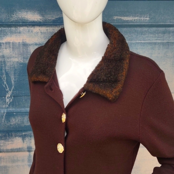 CAROLE LITTLE DRESSES LADIES VINTAGE GOLD BUTTON CARDIGAN LUXURY SWEATER - Picture 10 of 17